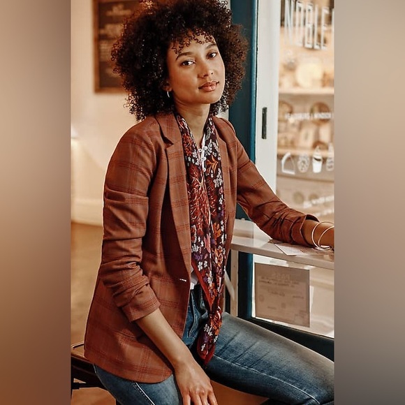 J. Jill Jackets & Blazers - j. jill Mendocino Rusty Red Plaid Blazer -XL